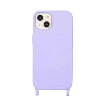 Gumový ochranný kryt se šňůrkou na krk pro Apple iPhone SE (2022) - fialový