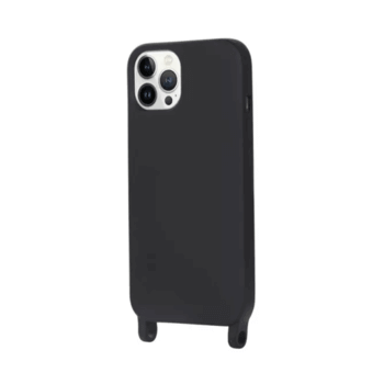 Gumový ochranný kryt se šňůrkou na krk pro Apple iPhone 7 Plus - černý