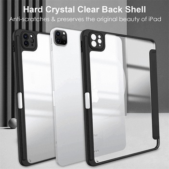 2v1 Smart flip cover + zadní silikonový ochranný obal s držákem na pero pro Apple iPad 10.2" 2020 (8. generace) - černý