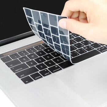 Silikonový ochranný obal na klávesnici EU verze pro Apple MacBook Pro 14" (2023, M2 Pro, M2 ) - černý