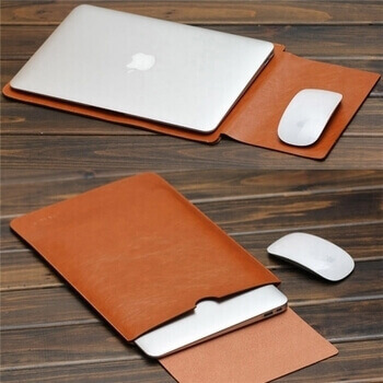 Ochranný kožený obal pro Apple MacBook Pro 14" (2023, M2 Pro, M2 ) - hnědý