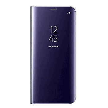 Zrcadlový plastový flip obal pro Samsung Galaxy A54 5G - modrý