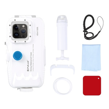 Vodotěsné pouzdro pro profesionální potápění a šnorchlování až do 40 metrů pro iPhone 13 Pro Max - bílé