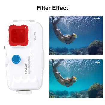Vodotěsné pouzdro pro profesionální potápění a šnorchlování až do 40 metrů pro iPhone 14 Pro Max - bílé