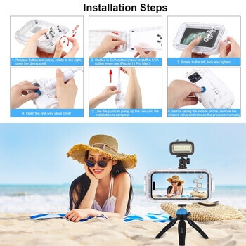 Vodotěsné pouzdro pro profesionální potápění a šnorchlování až do 40 metrů pro iPhone 12 Pro Max - bílé