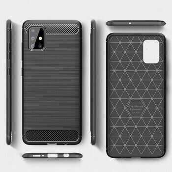 Ochranný silikonový obal karbon pro Samsung Galaxy A14 4G A145R - černý