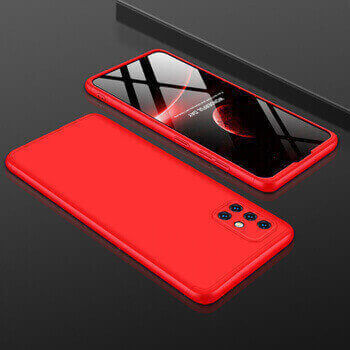 Ochranný 360° celotělový plastový kryt pro Samsung Galaxy A14 4G A145R - červený