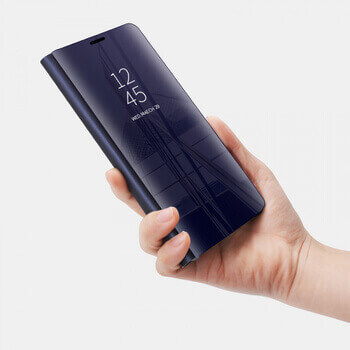 Zrcadlový plastový flip obal pro Xiaomi Redmi Note 12 4G - černý