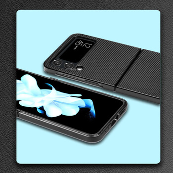 Ochranný plastový obal karbon pro Samsung Galaxy Z Flip4 5G F721B - černý