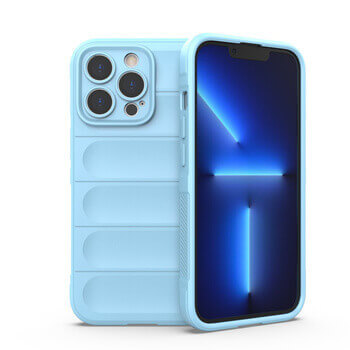 Protiskluzový silikonový ochranný kryt pro Apple iPhone 12 - světle modrý