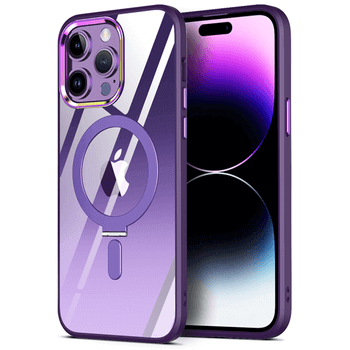 Plastový obal MagSafe se stojánkem pro Apple iPhone 13 Pro Max - fialový