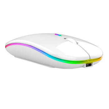 Bezdrátová dobíjecí myš s LED podsvícením bílá
