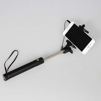 Teleskopická Selfie tyč monopod s ovládáním 78 cm a Jack konektorem - modrá rukojeť