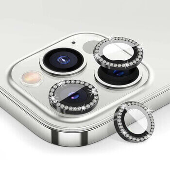 Luxusní ochranné sklo na čočku fotoaparátu a kamery pro Apple iPhone 14 Plus - černé