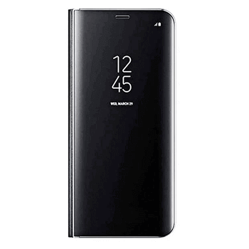 Zrcadlový plastový flip obal pro Samsung Galaxy Note 20 Ultra - černý