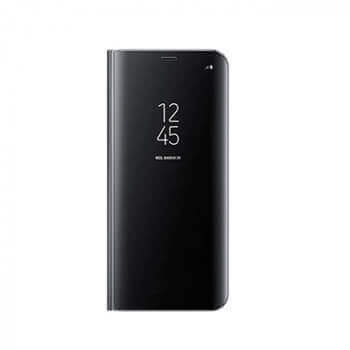 Zrcadlový plastový flip obal pro Xiaomi Redmi Note 10 Pro - černý