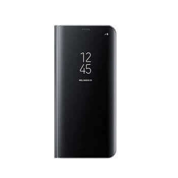 Zrcadlový plastový flip obal pro Xiaomi Redmi 10C - černý