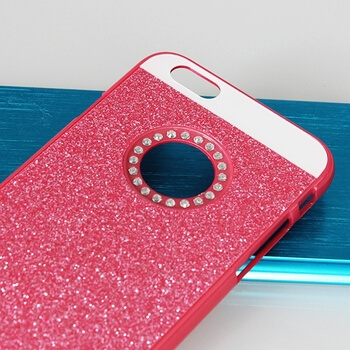 Plastový ochranný obal se třpytky Apple iPhone 6/6S - tmavě růžový