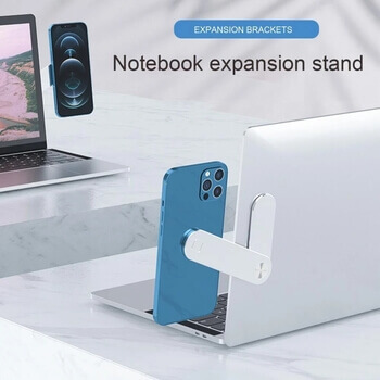Magnetický držák na telefon k notebooku - tmavě modrý