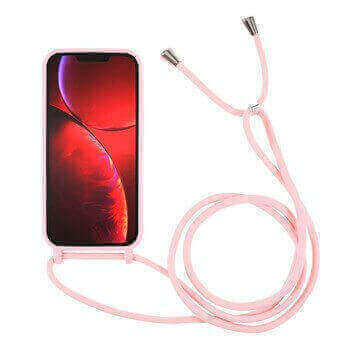 Gumový ochranný kryt se šňůrkou na krk pro Samsung Galaxy S21 G991B - Vínový