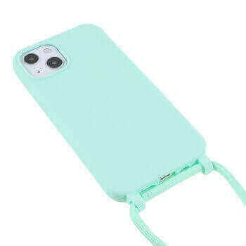 Gumový ochranný kryt se šňůrkou na krk pro Samsung Galaxy S22 Ultra 5G - světle zelený