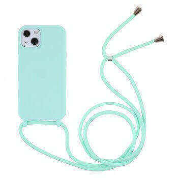 Gumový ochranný kryt se šňůrkou na krk pro Samsung Galaxy S23 Ultra 5G - světle zelený
