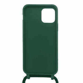 Gumový ochranný kryt se šňůrkou na krk pro Samsung Galaxy S23 Ultra 5G - tmavě zelený