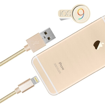 Nylonový USB Lightning kabel pro Apple - černý