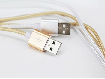 Nylonový USB Lightning kabel pro Apple - stříbrný