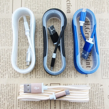 Nylonový USB kabel Micro USB - černý