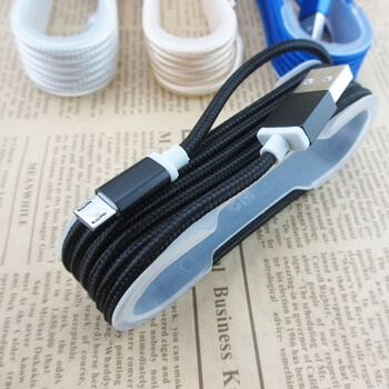 Nylonový USB kabel Micro USB - černý