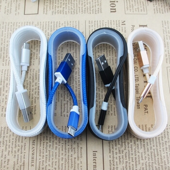 Nylonový USB kabel Micro USB - černý