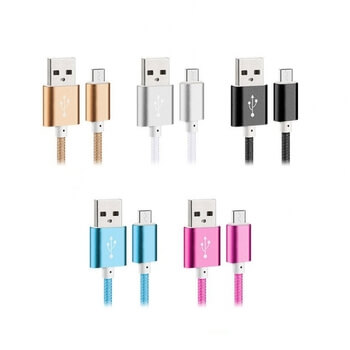 Nylonový USB kabel Micro USB - černý