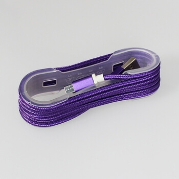 Nylonový USB kabel Micro USB - fialový