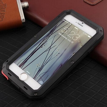 EXTRÉMNĚ odolný hliníkovo-silikonový obal pro Apple iPhone 5/5S/SE - černý