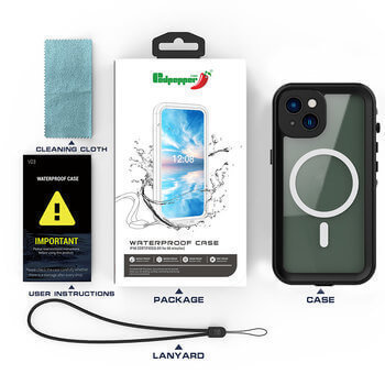 Vodotěsné pouzdro s MagSafe pro iPhone 14 Plus - světle modré