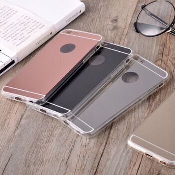 Silikonový zrcadlový ochranný obal pro Apple iPhone 7 - stříbrný