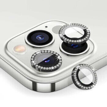 Luxusní ochranné sklo na čočku fotoaparátu a kamery pro Apple iPhone 15 Plus - černé