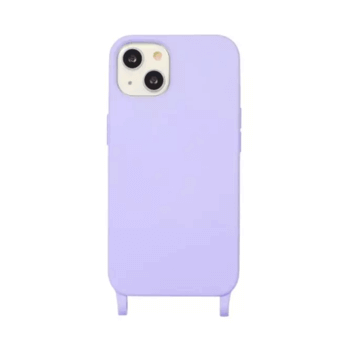 Gumový ochranný kryt se šňůrkou na krk pro Apple iPhone 15 Pro Max - fialový