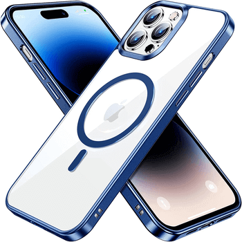 MagSafe silikonový kryt pro Apple iPhone 15 Pro Max - tmavě modrý