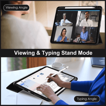 2v1 Smart flip cover + zadní silikonový ochranný obal s držákem na pero pro Huawei MatePad 11 - černý