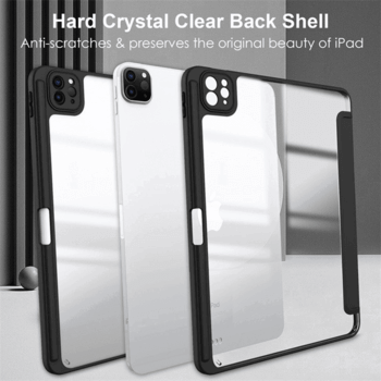 2v1 Smart flip cover + zadní silikonový ochranný obal s držákem na pero pro Huawei MatePad 11 - světle růžový