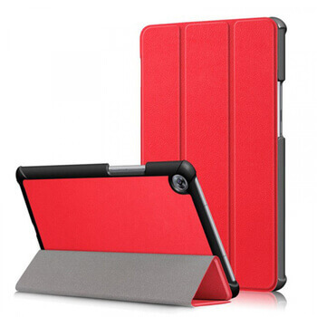 2v1 Smart flip cover + zadní plastový ochranný kryt pro Lenovo Tab M10 Plus (3.generace) - červený