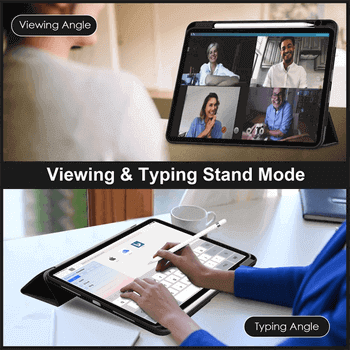 2v1 Smart flip cover + zadní silikonový ochranný obal s držákem na pero pro Xiaomi Pad 5 - světle modrý