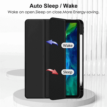 2v1 Smart flip cover + zadní silikonový ochranný obal s držákem na pero pro Honor Pad X8 Lite - světle modrý