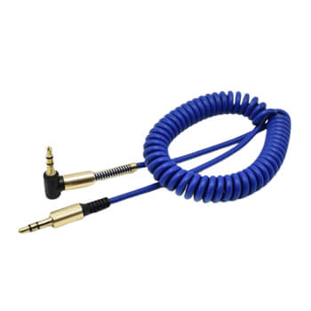 Audio Jack propojovací kabel a AUX redukce spirála - modrý