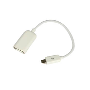 USB OTG propojovací kabel pro Micro USB 15 cm - bílý
