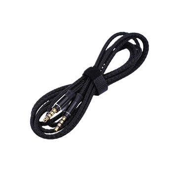 Audio Jack propojovací nylonový kabel AUX redukce 1,5 m černý