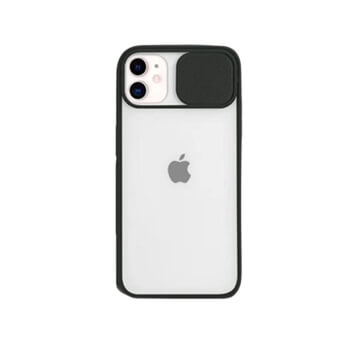 Silikonový ochranný obal s posuvným krytem na fotoaparát pro Apple iPhone 13 mini - černý