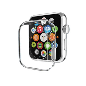 Ultratenký silikonový obal pro chytré hodinky Apple Watch 45 mm (7.série) - průhledný